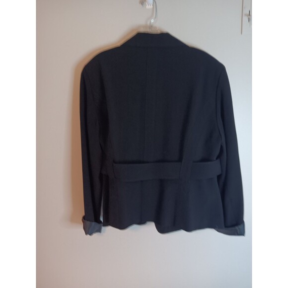 Larry Levine Stretch Black Belted Blazer Jacket Sz XL - Picture 5 of 5